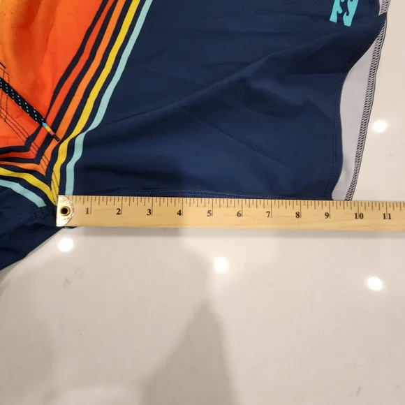 Billabong Platinum X Fifty 50 Boardshorts Size 34 Mens Trunks Surf Blue Orange - Picture 9 of 11